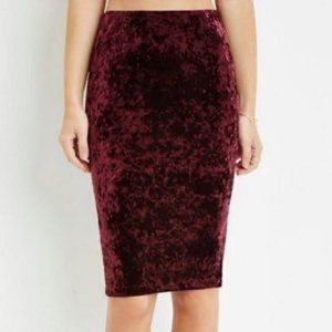 Forever21 Velvet pencil skirt